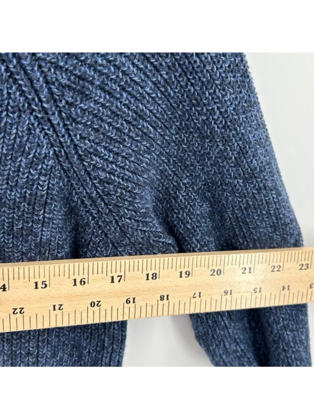 Faherty Sweater Men's Medium Blue Knit Crewneck Organic Cotton & Cashmere Blend